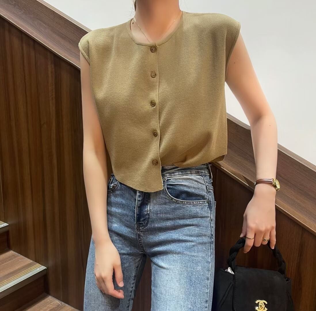 クルーネック フレンチスリーブカーデ AJ1050-2203