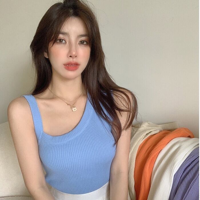 サマースタイルレッドトップス ニットストレッチレディース エラスティック 伸縮 夏物 ドラファッションホール26702788150