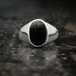 Vintage Signet Ring [STERLING x Onyx Round Top] US VINTAGE