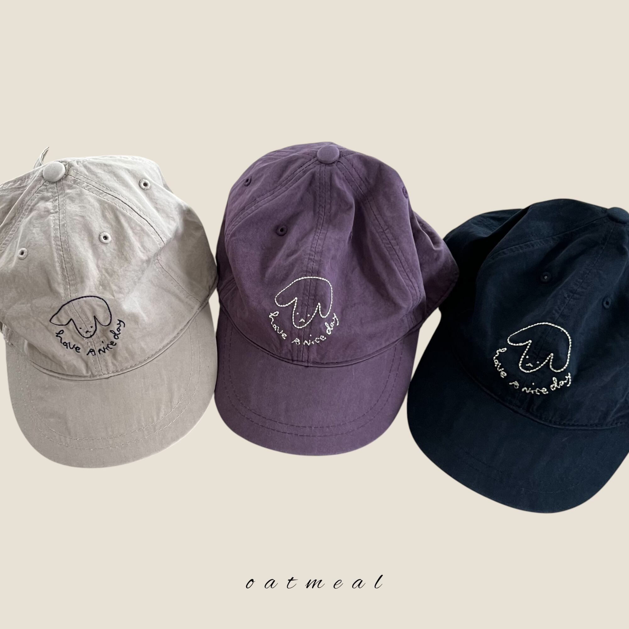 puppy ball cap【oatmeal】※9月中旬〜下旬発送予定