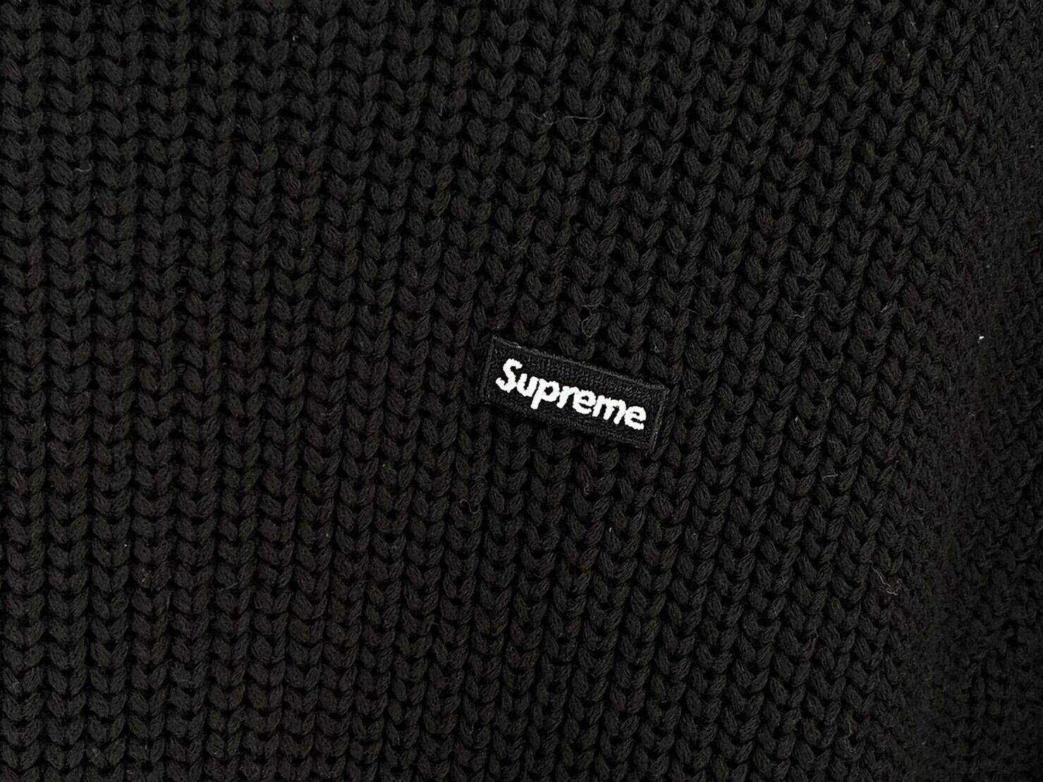 Supreme SMALL BOX MELANGE RIB KNIT SWEATER BLACK LARGE