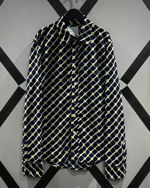 【X VINTAGE】70’s “DIESEL” Geometric Pattern Vintage L/S Velvet Shirt