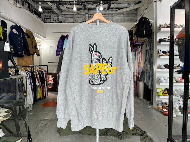 SAPEur × FR2 CEMENT RABBIT CREWNECK SWEAT GREY XXL 65677