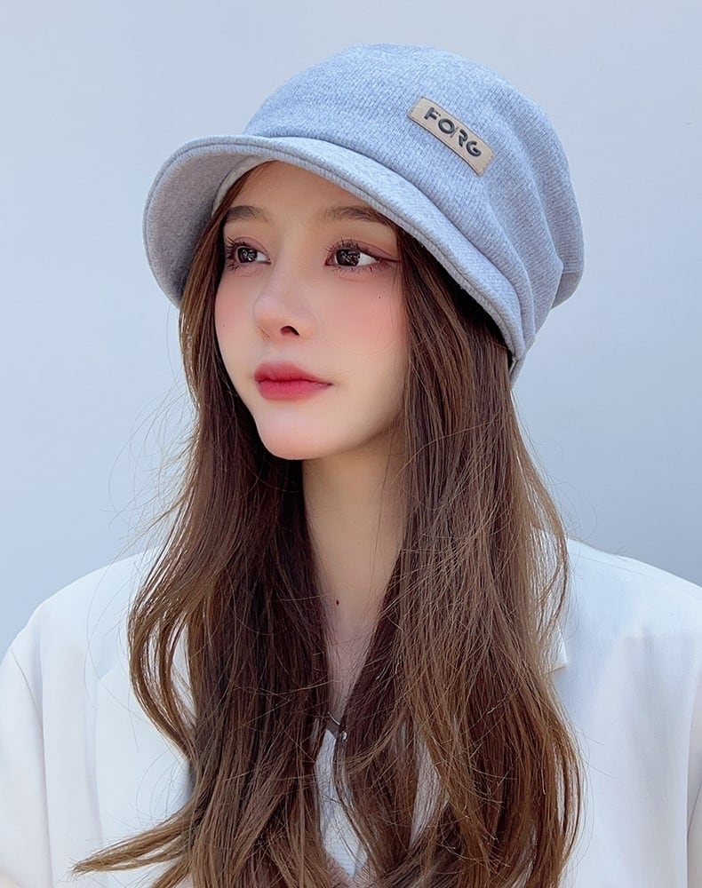 帽子 ニットキャップ つば キャスケットニット帽 伸縮 カジュアル 大人