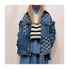 select 25002：checker denim jk