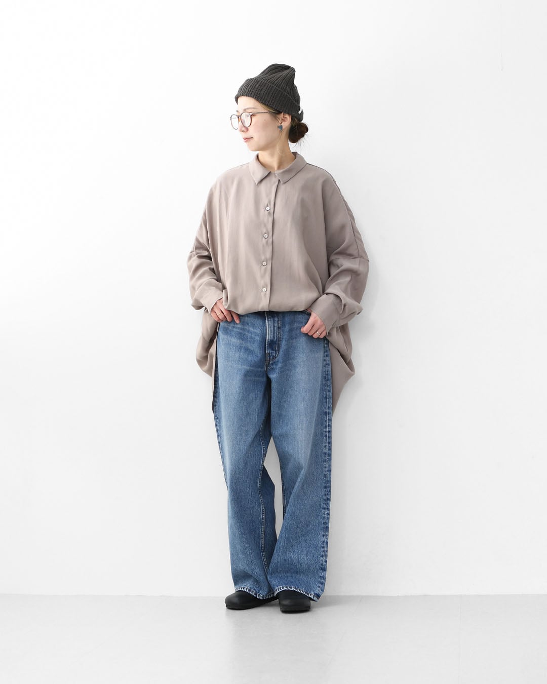 mizuiro ind [ミズイロ インド] wide tunic shirt [1-230129] ワイド