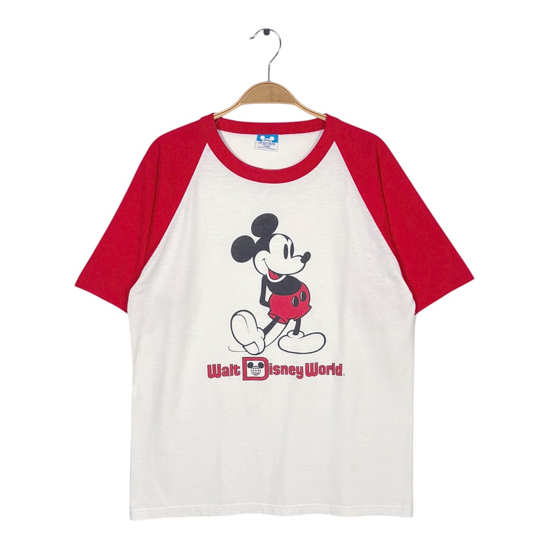 80s ミッキーマウス 白足 USA製 ヴィンテージ Tシャツ ディズニー