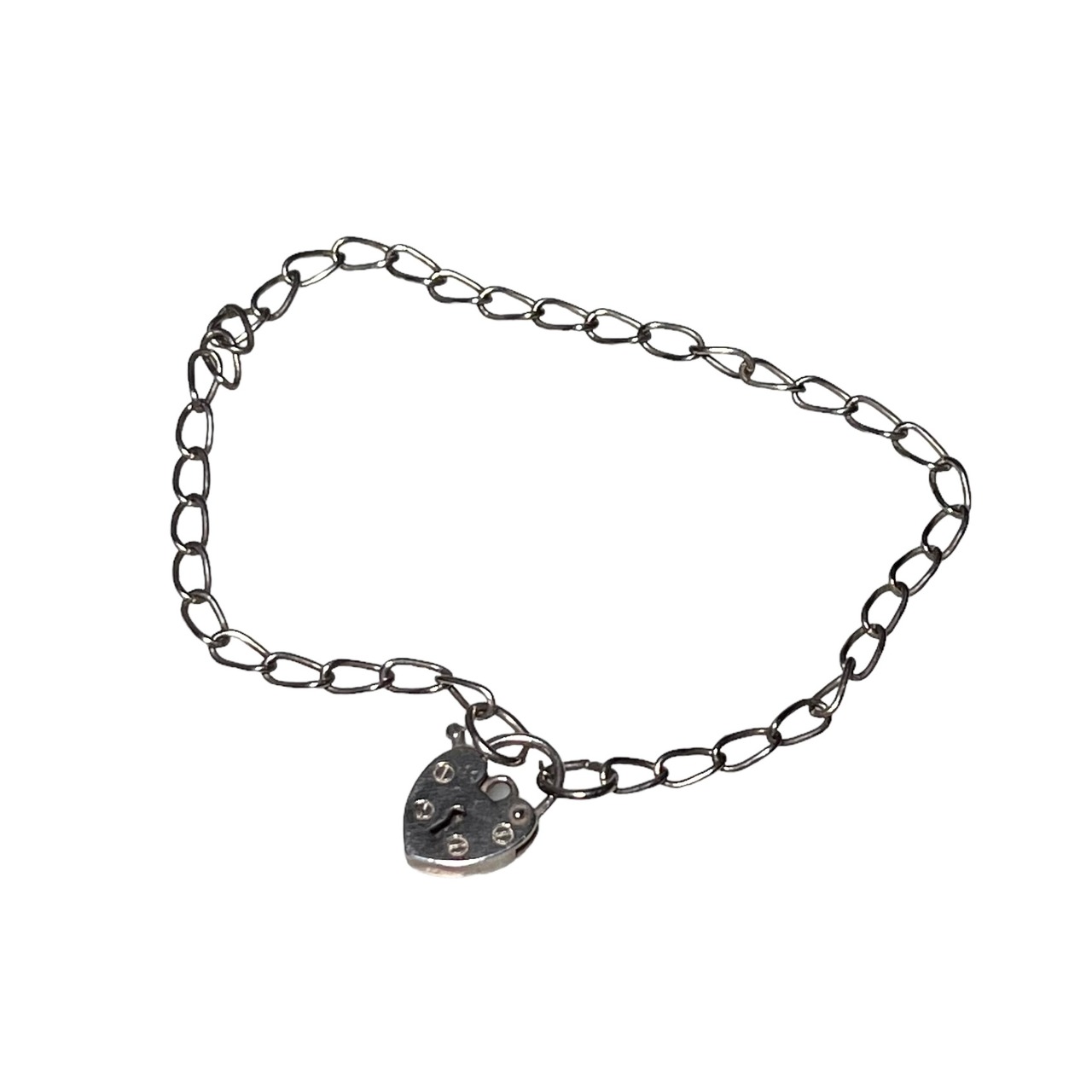 vintage silver padlock bracelet