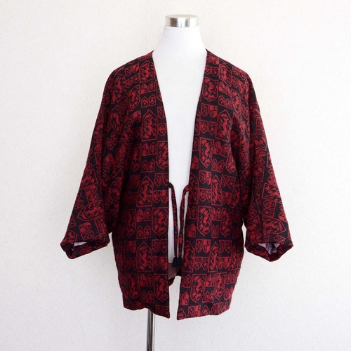 着物 コート 羽織紐 ジャパンヴィンテージ テキスタイルデザイン 昭和レトロ | Kimono Jacket Haori Japan Vintage Textile Design 70〜80s