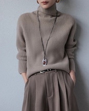 Turtle neck rib Knit T20244