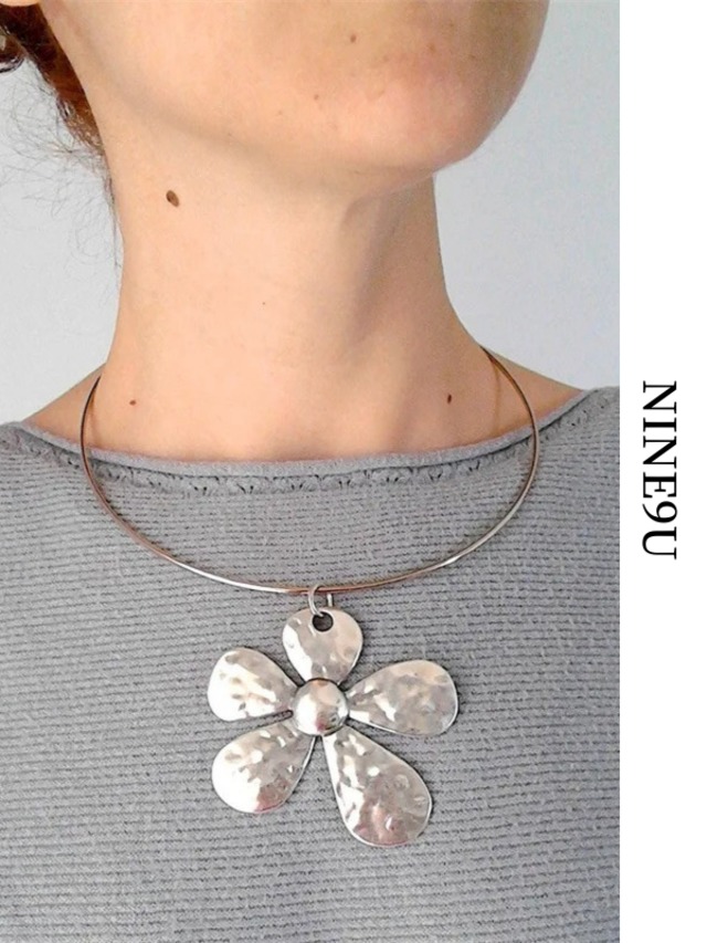 flower ethnic retro necklace【NINE-A7834】