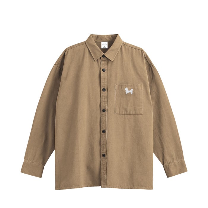 Shih Tzu Cotton Shirt Beige U0053