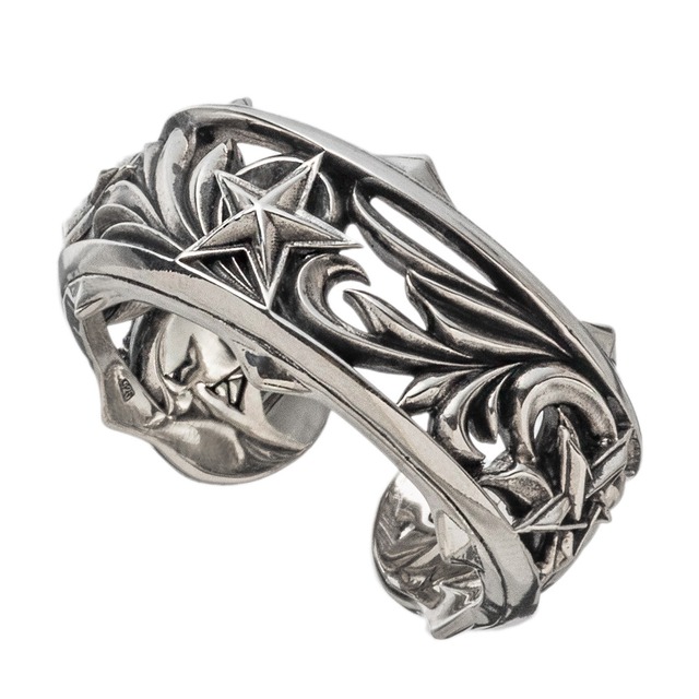 スターカフリング　AKR0059　Star cuff ring　 シルバーアクセサリー  Silver jewelry