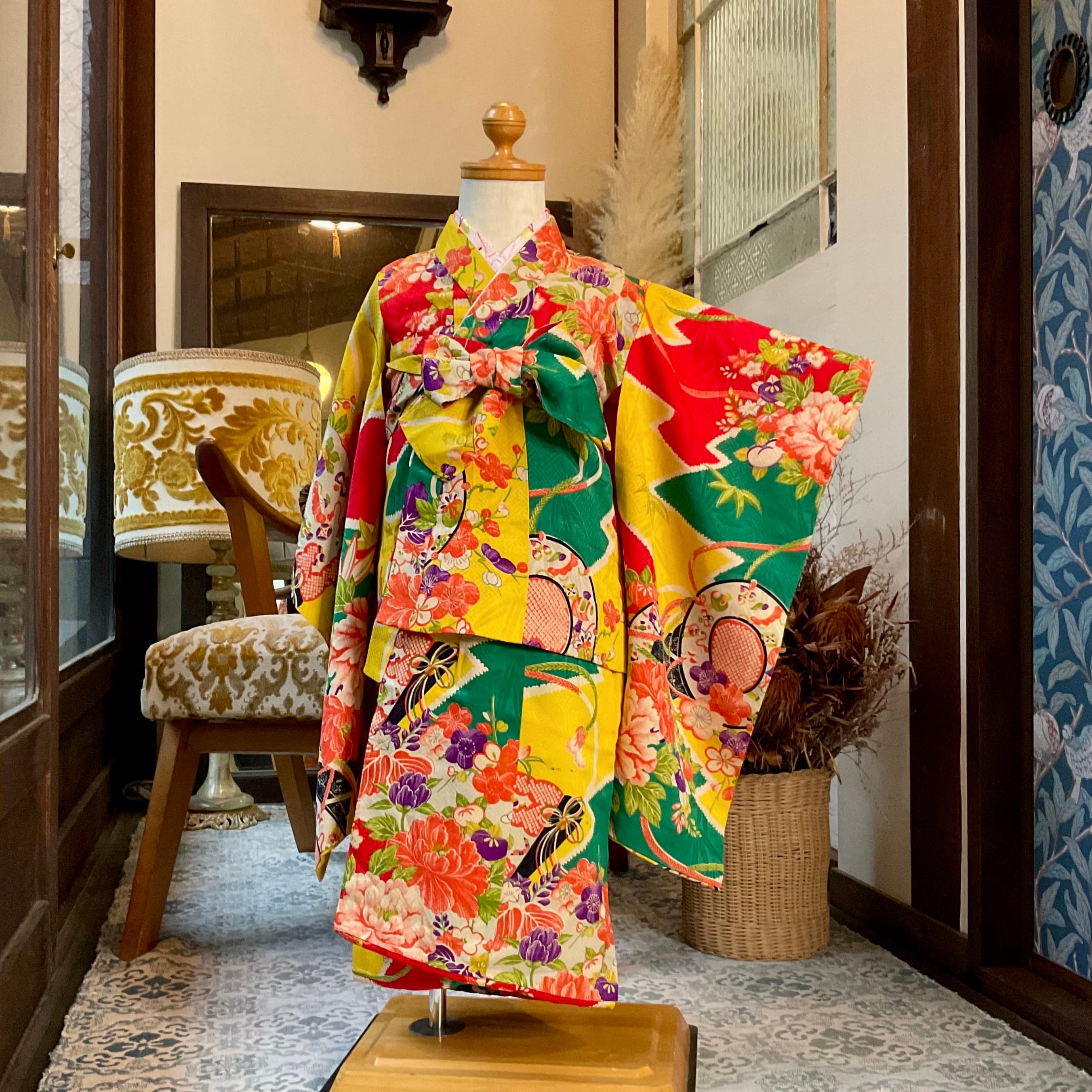 アンティーク大正ロマン　七五三着物　アンティーク　子供着物　七五三　一点もの アンティーク着物で七五三】 販売品（通販可） 🌸昭和初期の幼少