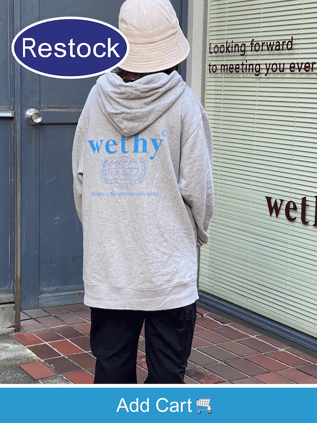 wethy パーカー グレー バックプリント