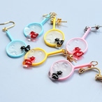 【片耳販売】お祭りの思い出｜ぷっくり金魚すくいのポイ　ピアス イヤリング イヤーカフ ネックレス チャーム　