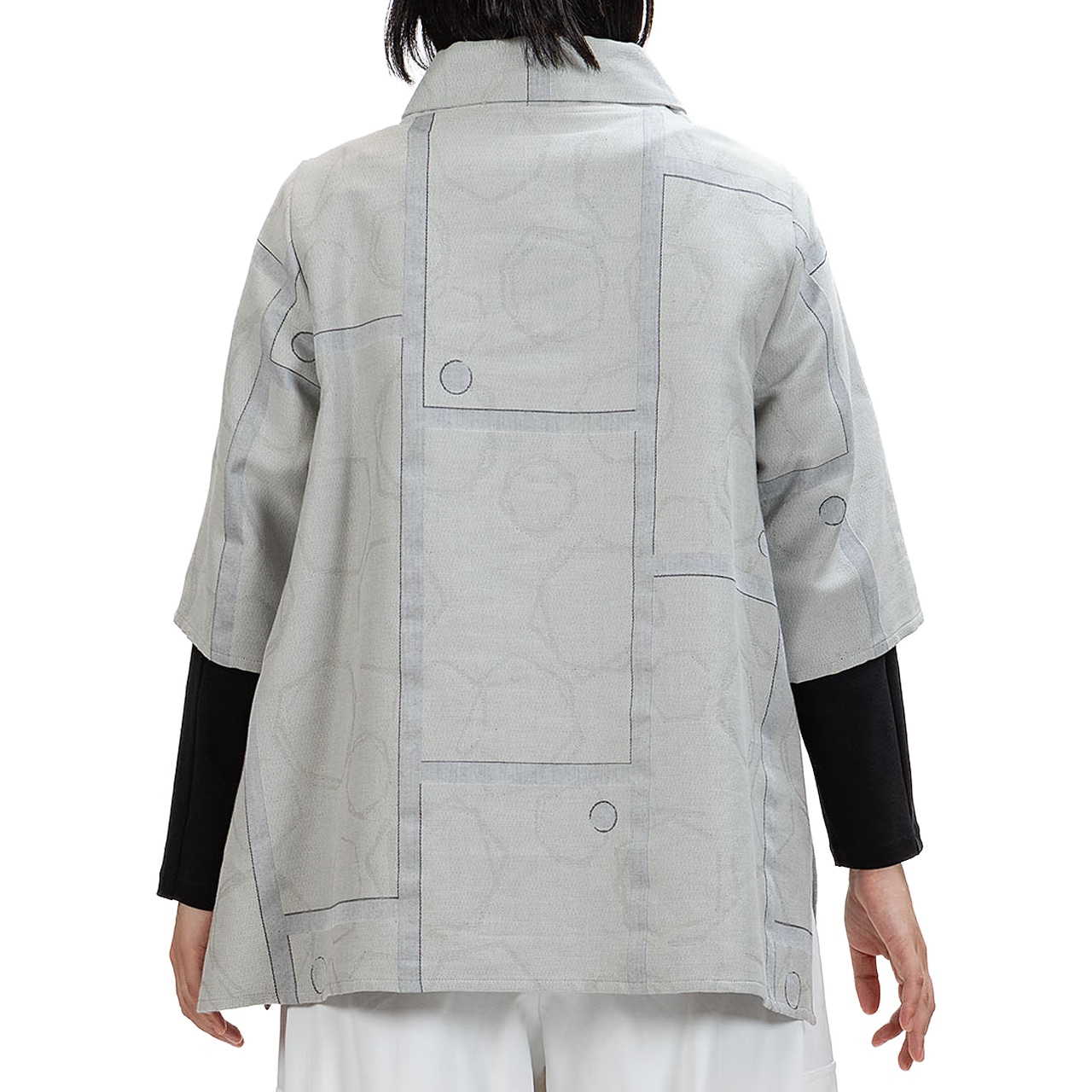 【最新作】デニムJQウィングカラーブラウス 【260-1141】Denim jacquard wing collar blouse
