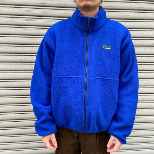 90s L.L.bean USA製 フリースジャケット XL 青 エルエルビーン