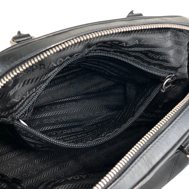 PRADA プラダ ボストンバッグ ブラック トライアングルロゴ ナイロン レザー vintage ヴィンテージ オールド mh4xag