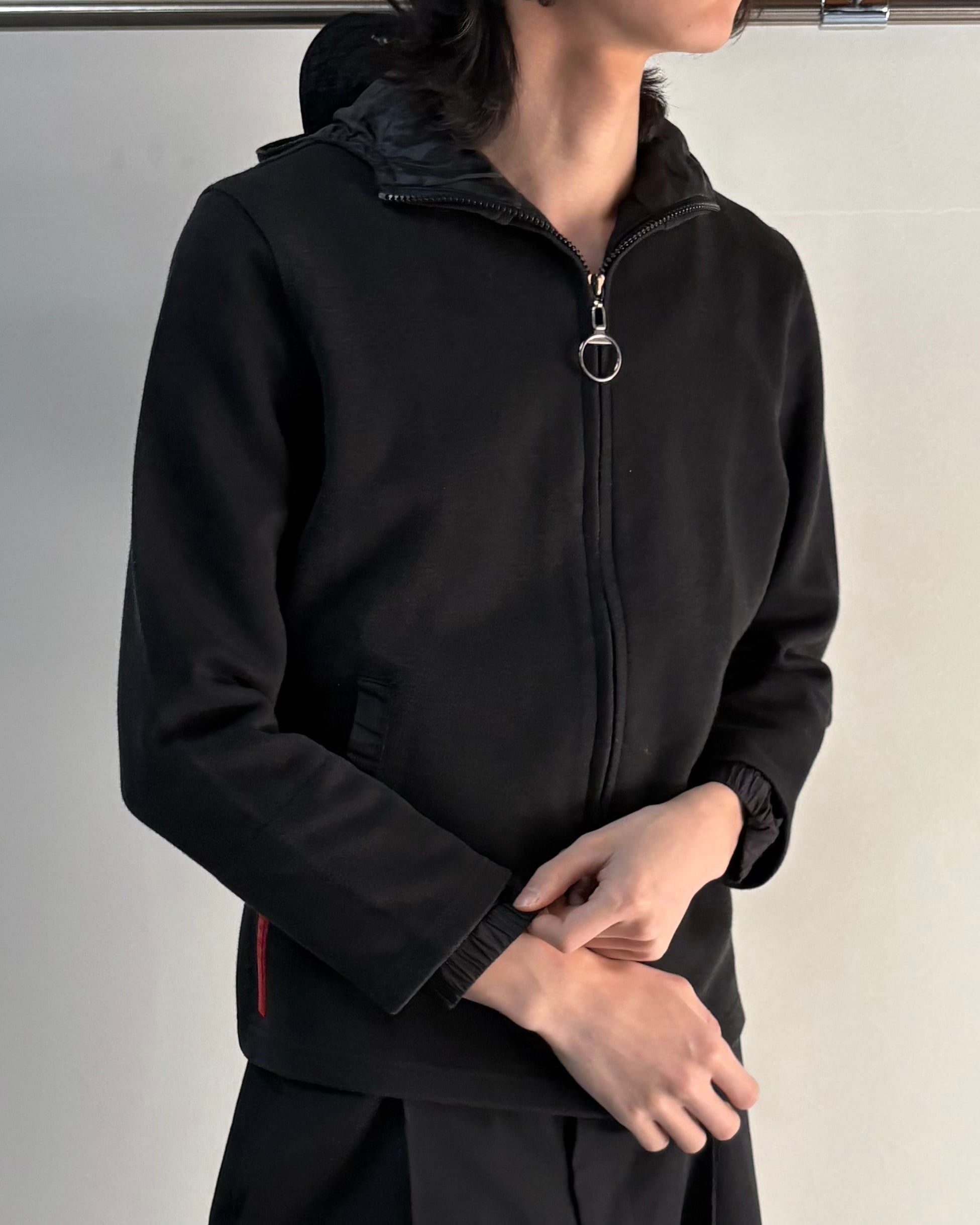 ジャケット・アウター PRADA SPORT NYLON ZIPUP HOODIE JACKET PRADA SPORT】nylon switching zip up hoodie | blendmarket