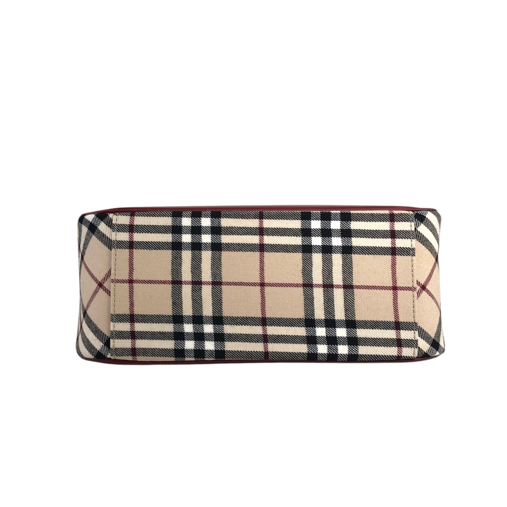 BURBERRY バーバリー チェック ショルダーバッグ ベージュ×レッド