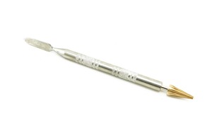 【特価処分】navire コバ塗り ペン 型 レザークラフト 道具 工具 ヘラ ローラー 回転 タイプ 両用 ワックス 筆 作業 革 シルバー