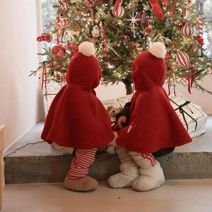 【BABY】クリスマスレッドポンチョ