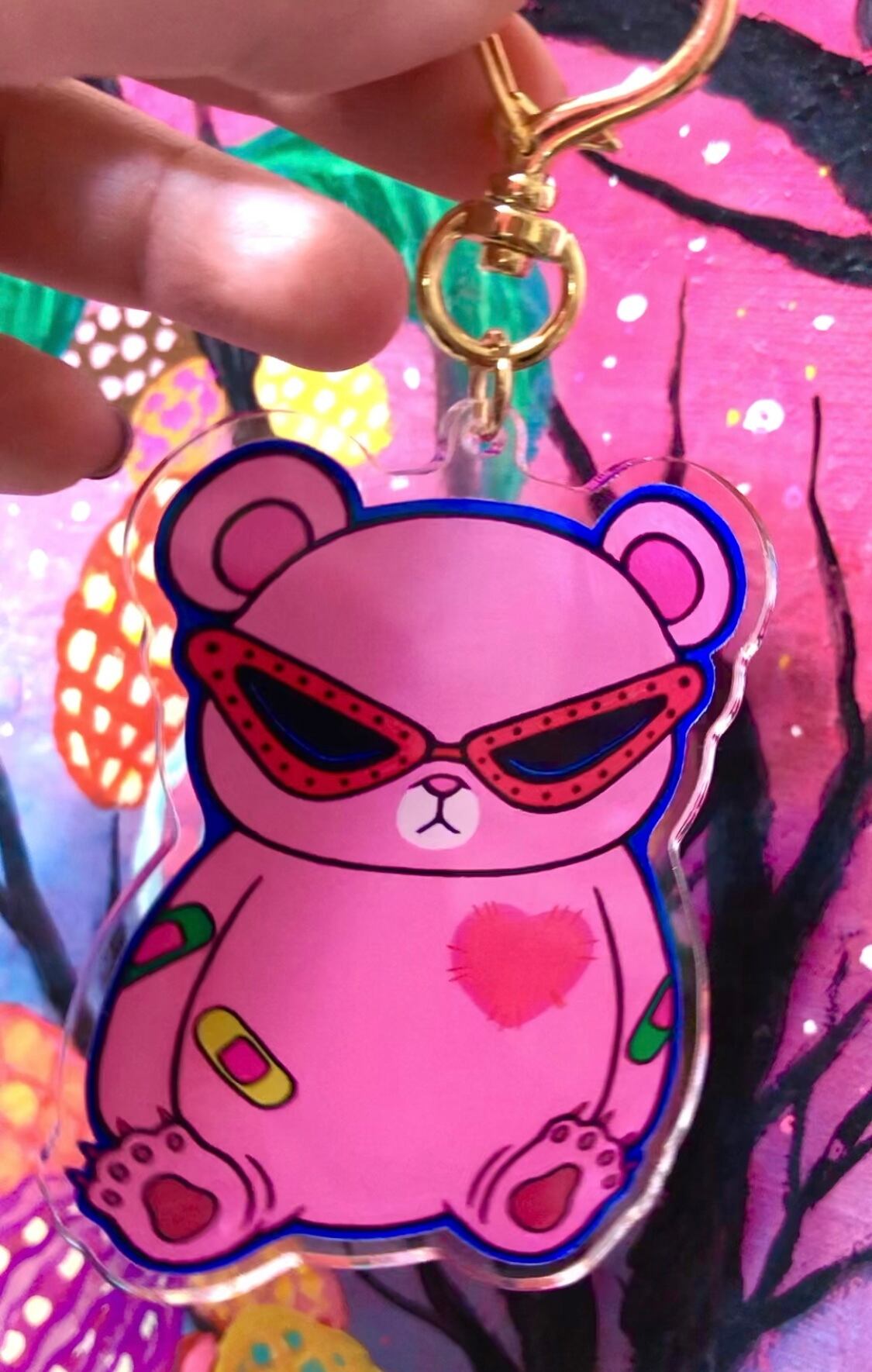 ☺︎じゃらじゃらキーホルダー☺︎グミベアピンク じゃらじゃら