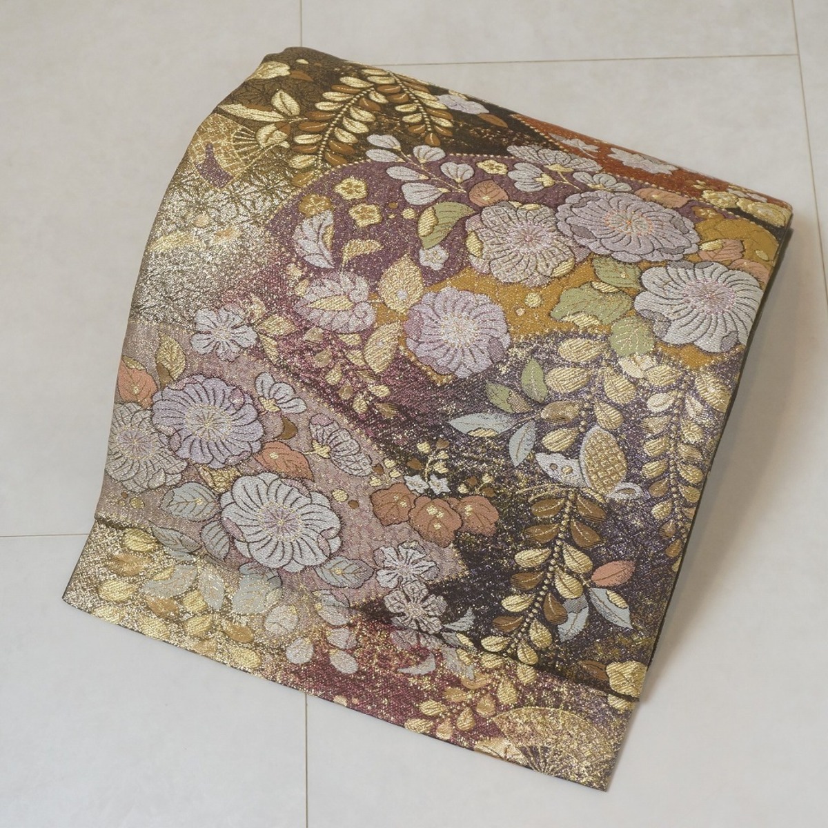 辻が花 やまと誂製 唐織り 袋帯 金糸 茶 紫 347 | kimono Re:和  