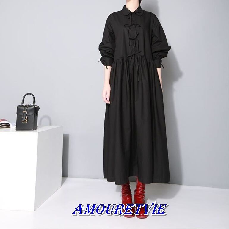 ドレス ワンピース 黒 ブラック 白 ホワイト ゴシック シック モダン クラシック モード系 ヴィジュアル系 250 Amouretvie 韓国系 モード系 個性的ファッションの通販サイト