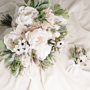 White Rose Bouquet＆Boutonniere