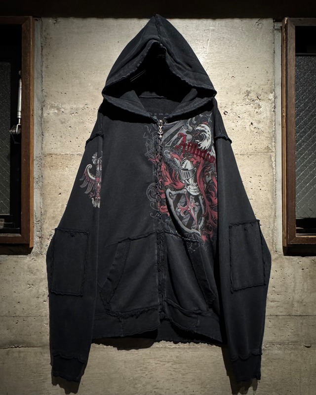 【Caka】“Affliction” Gothic Graphic Zip Up Hoodie