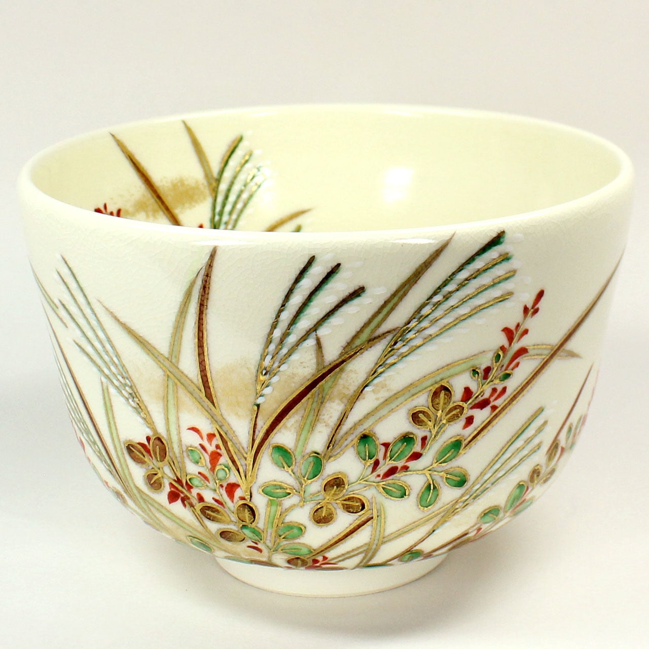 森里陶楽 作 仁清萩に芒茶碗 | 茶道具 浜田