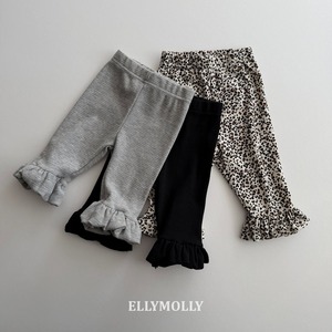 [予約] ELLY MOLLY - airy balloon leggings ( leopard / melange / black )