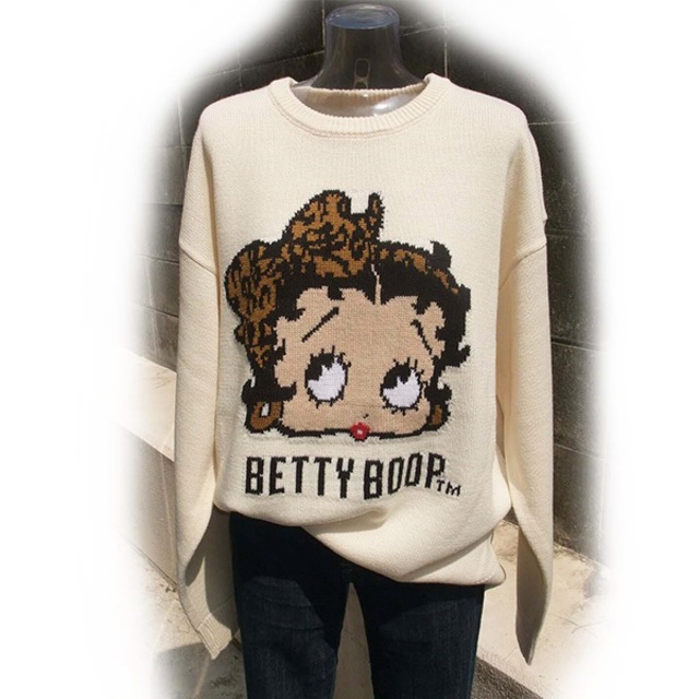 ベティ・ブープ ニット 長袖プルオーバー ・BETTY BOOP セーター オーバーサイズ アメリカン雑貨