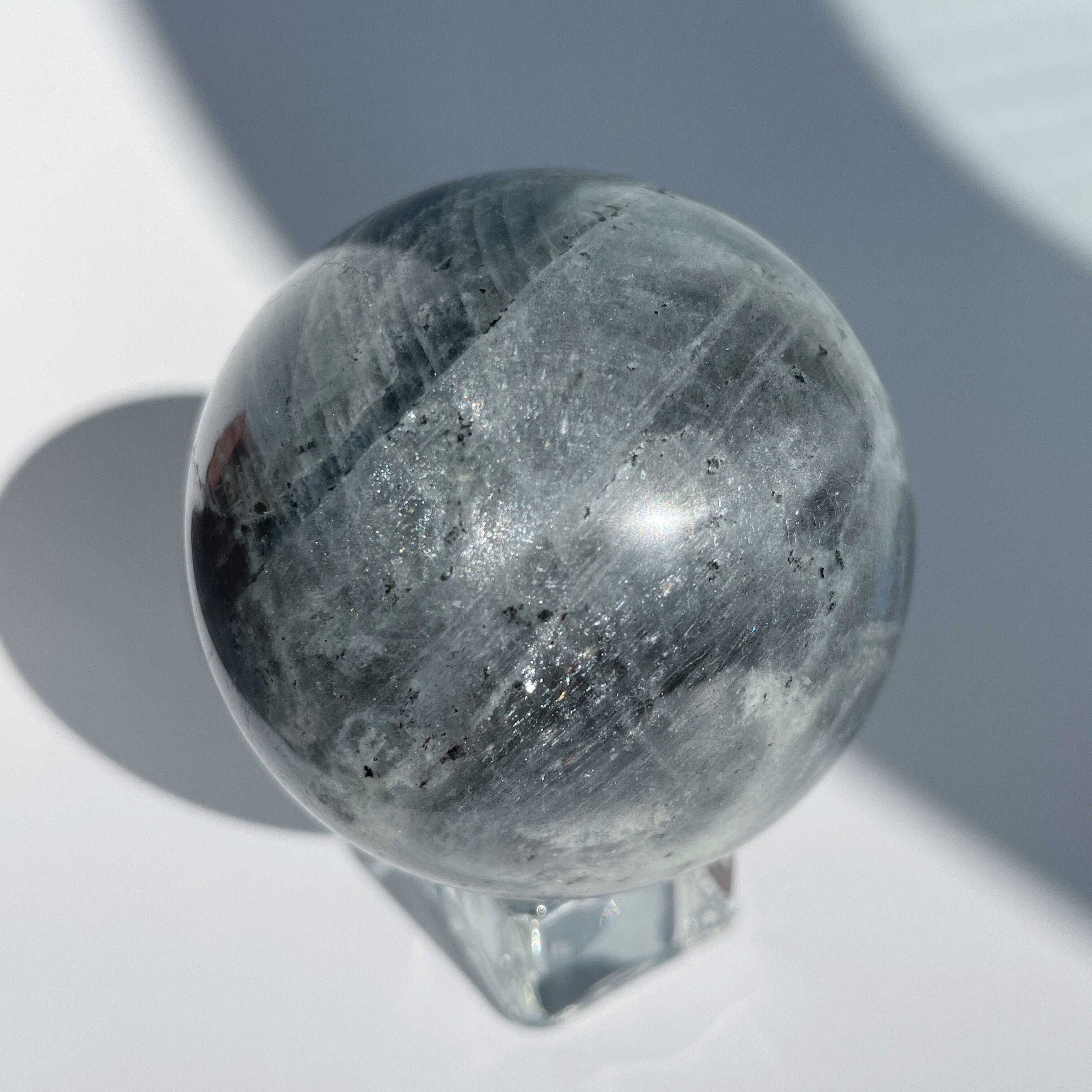 ラブラドライト スフィア ◇Labradorite◇天然石・鉱物・パワーストーン グレーのラブラドライト スフィア 03◇ Labradorite Sphere ◇天然石