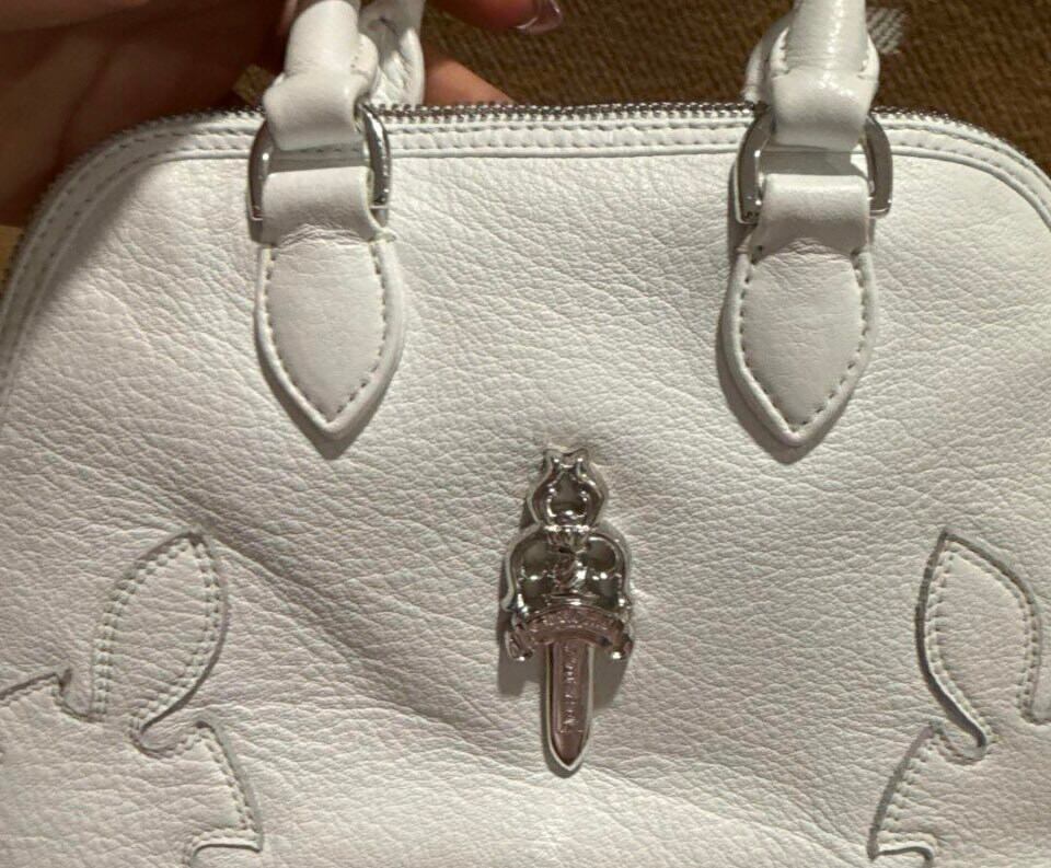 CHROME HEARTS クロムハーツ ダガー 白 バッグ ホワイト レザー