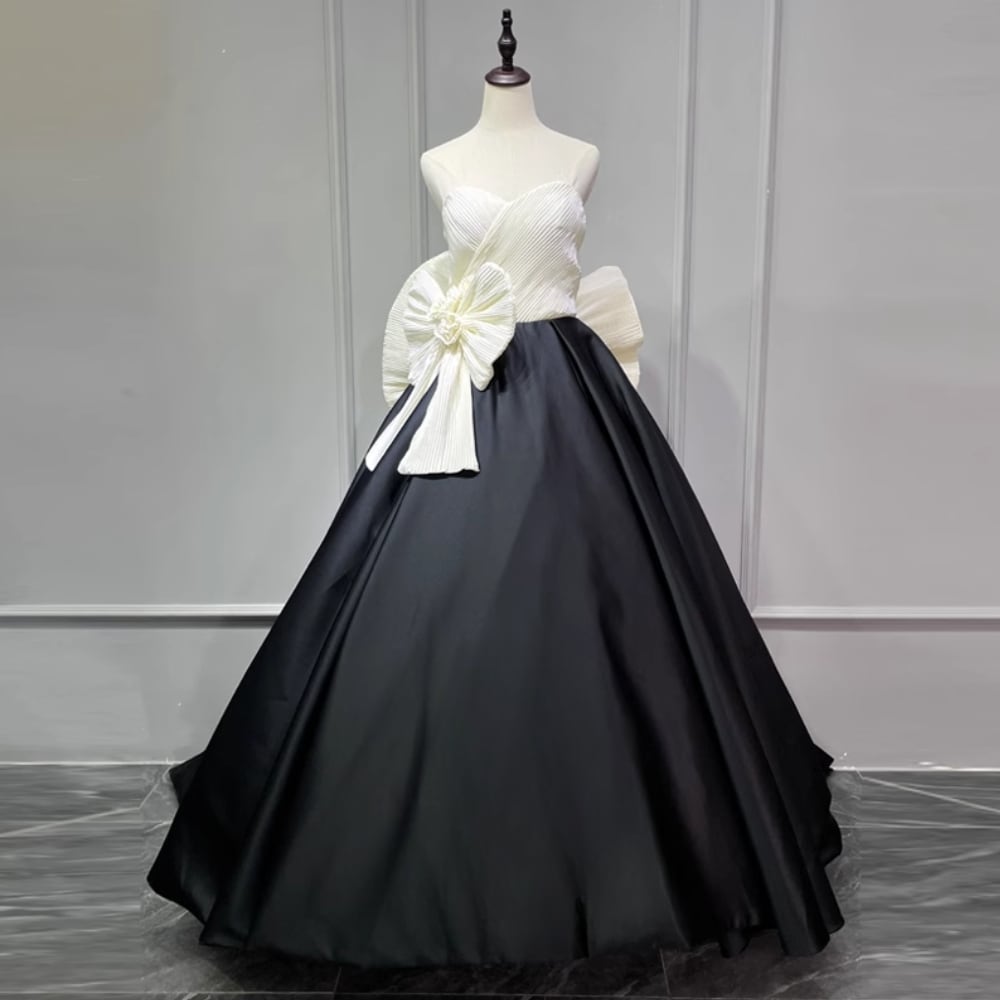 バイカラーボリュームリボンドレス D1345 | 演奏会・ステージ