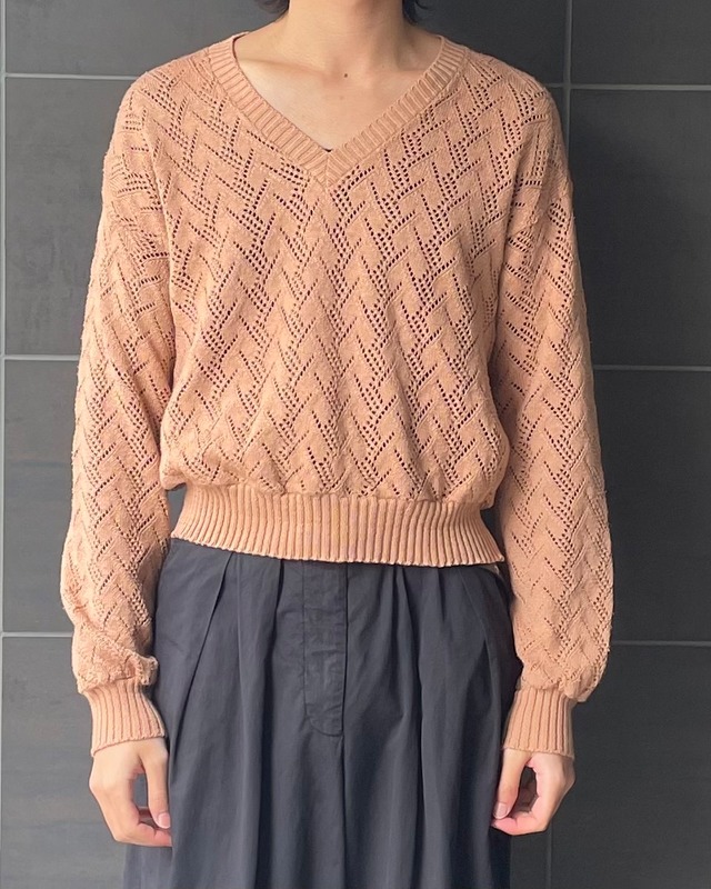 sheer v neck knit