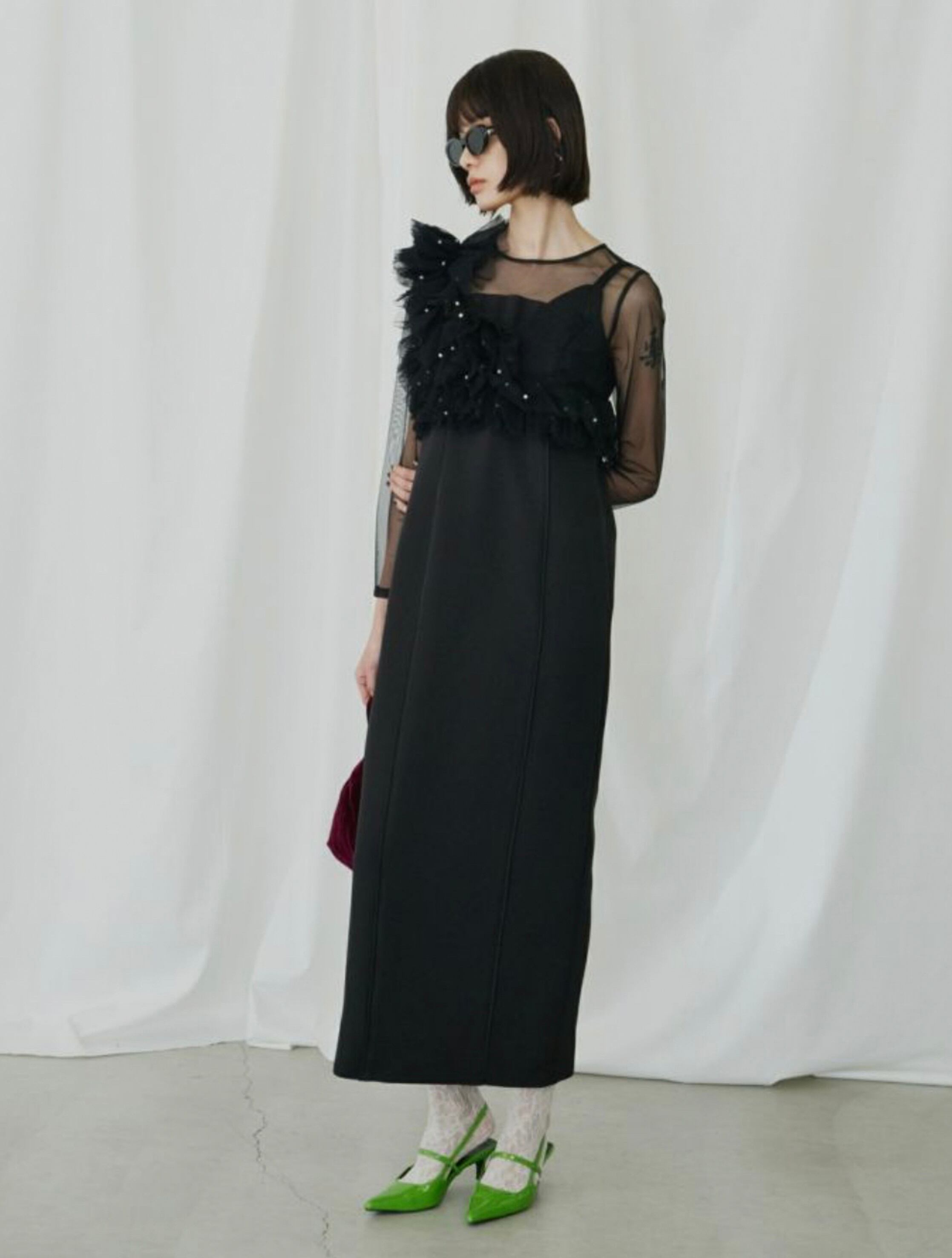 スーツ・フォーマル・ドレス pearl bustier dress Pearl Bustier Dress / BLACK | kiddo.com