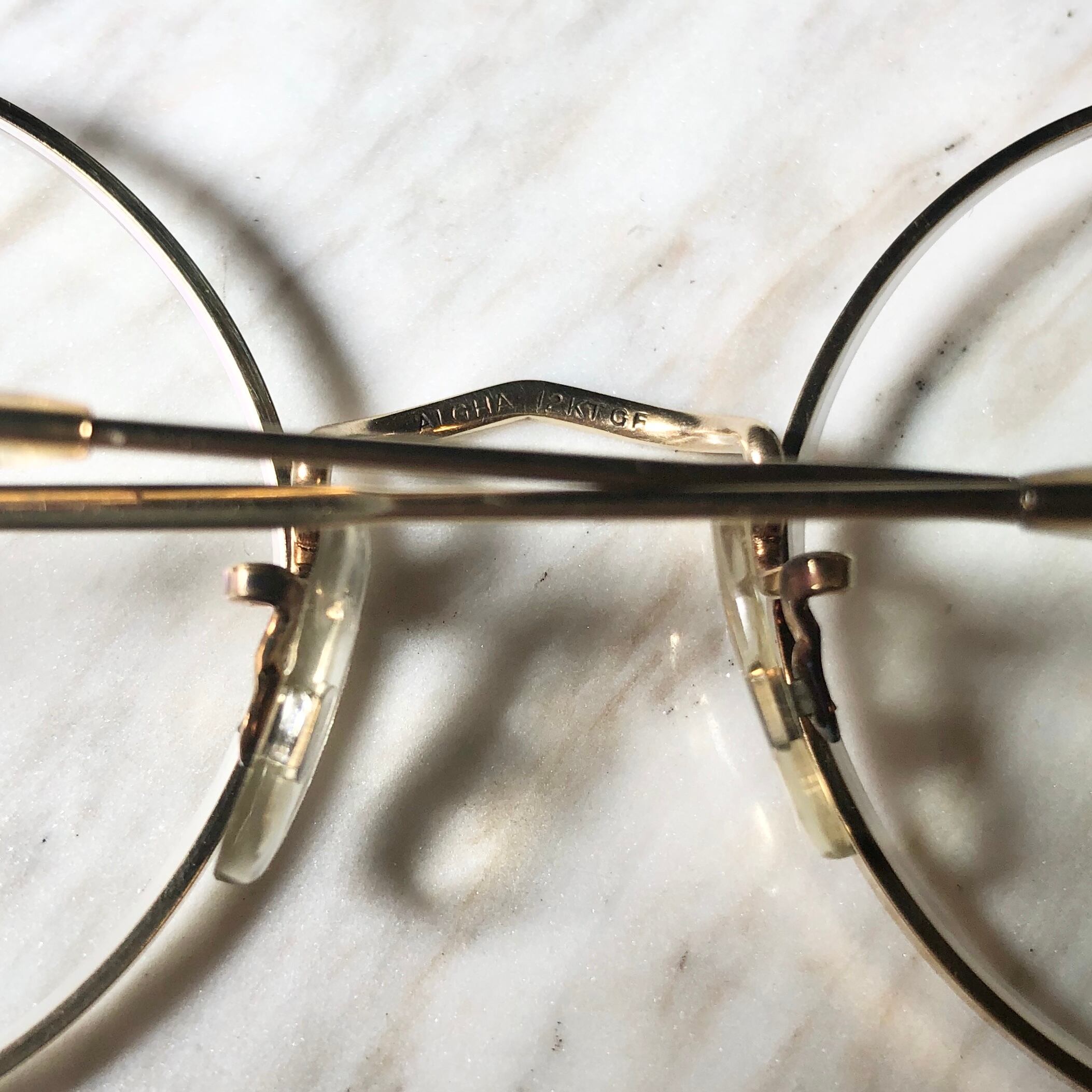 ALGHA 20 メガネ ヴィンテージ 金張り イングランド製M72
