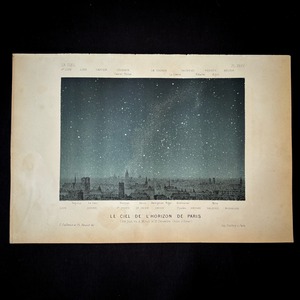 天文図版「パリの夜空」冬至の夜