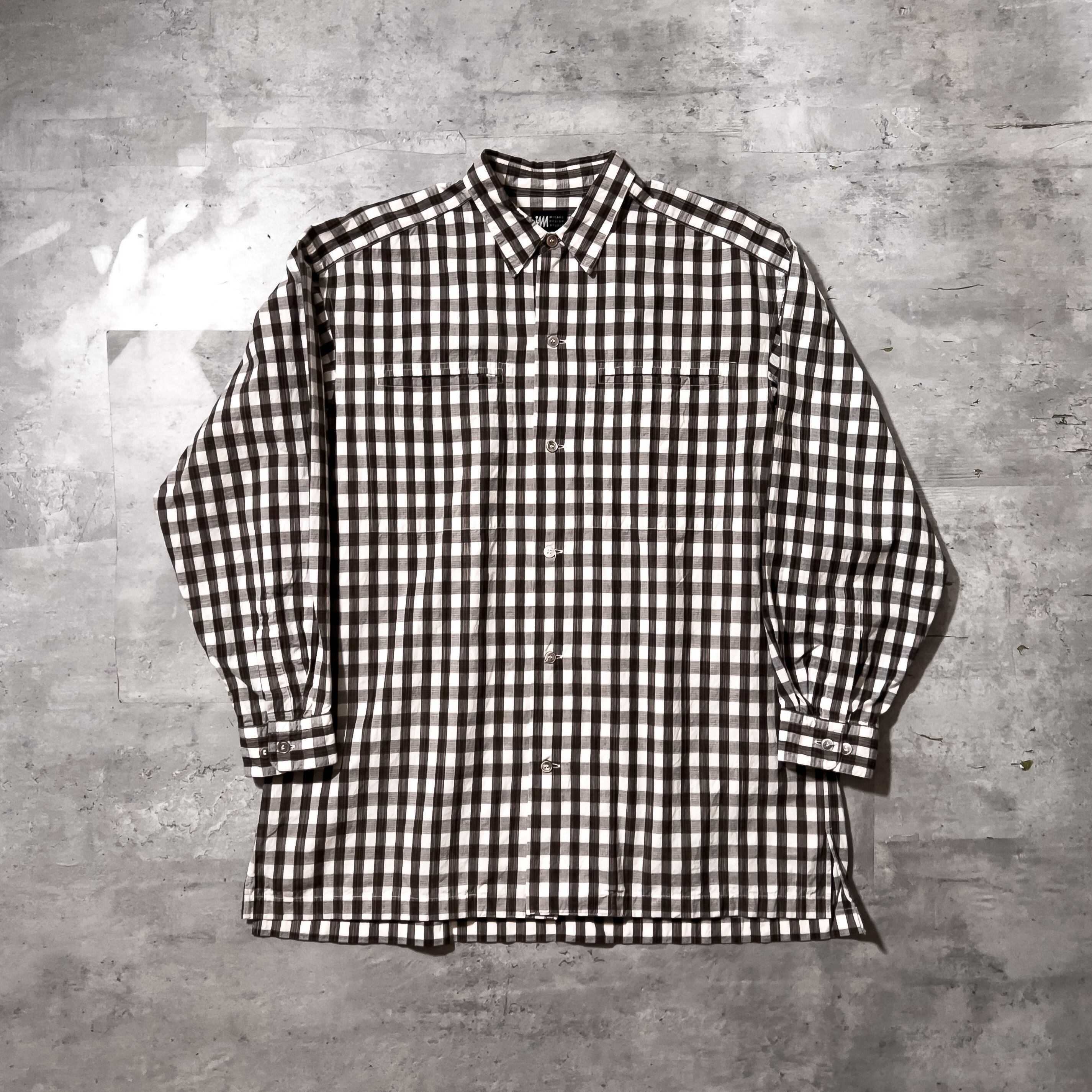 90s “im MIYAKE DESIGN STDIO” box silhouette brown check pattern