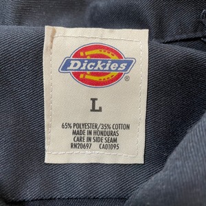 【Dickies】ワークシャツ 無地 長袖シャツ ディッキーズ 黒 US古着