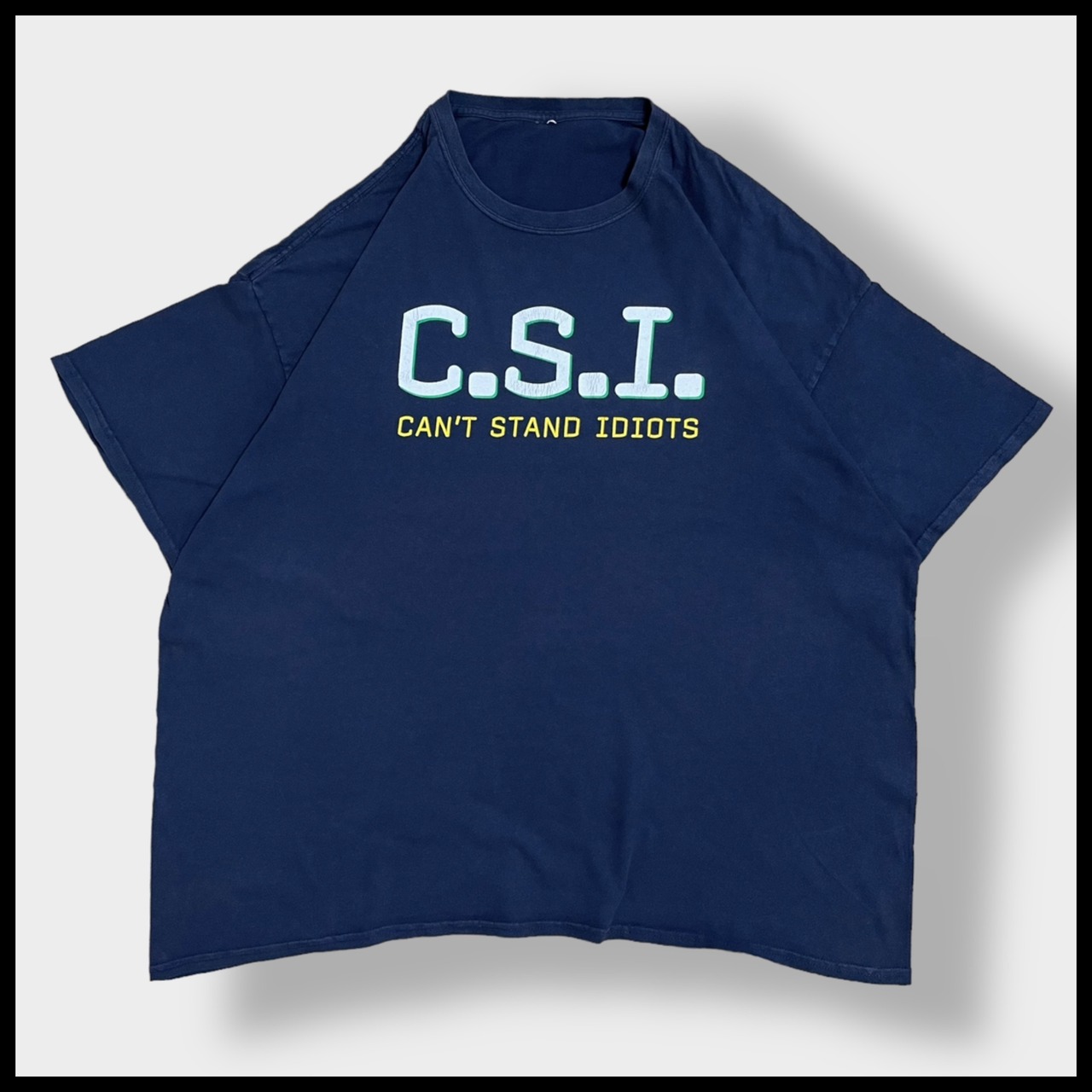 【CSI】科学捜査班 海外ドラマ ロゴ プリント Tシャツ ユーモアt 半袖 2XL相当 ビッグシルエット US古着