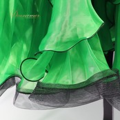 社交ダンス 衣装 スタンダードドレス スタンダード ドレス ワンピース 緑 フロート デモ 競技 ダンス パーティ プリーツ 黒 ブラック グリーン系 鮮やか 華やか 衣装ドレス デモ用 競技用 パーティー用 ダンスウェア コスチューム ステージ衣装