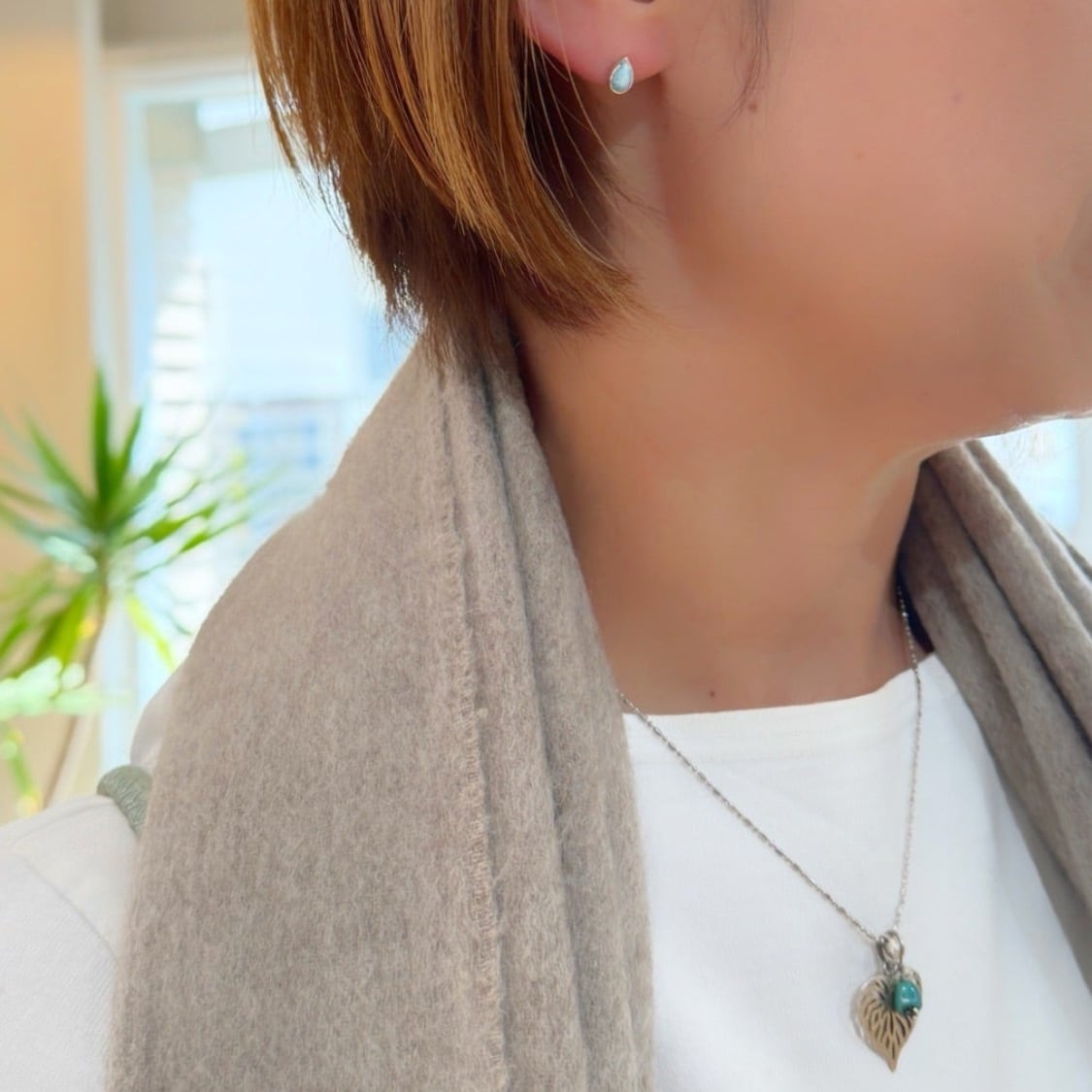 ラリマー ドロップ スタッドピアス S size 0.7 x 0.5 cm | 【公式通販