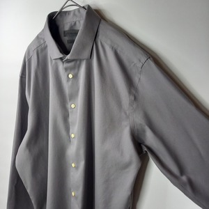 カルバンクライン　ノンアイロンシャツ　長袖　無地　オーバーサイズ　防シワ　グレー
