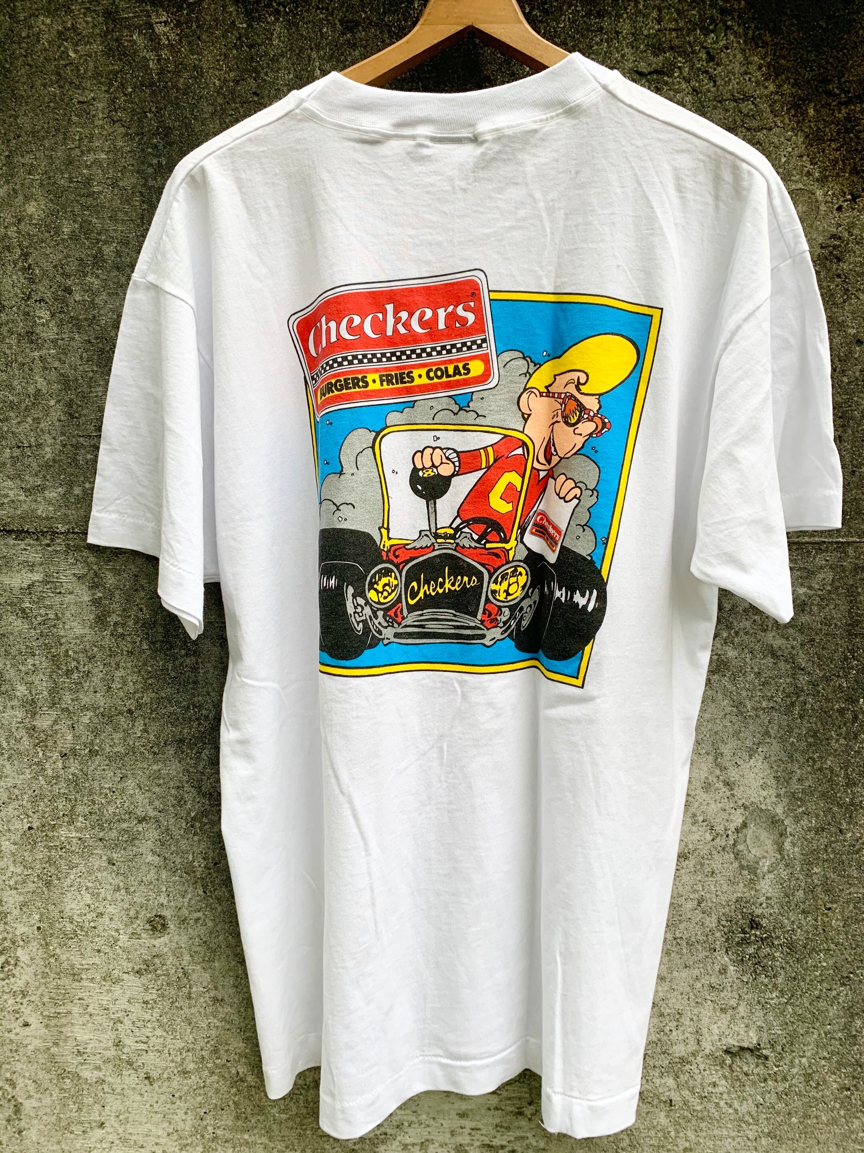 Vintage Checkers Burgers T Shirt Made In USA | CORNER