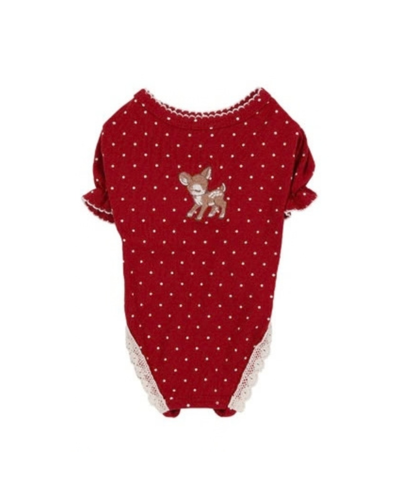 【予約】[ thesallyslaw ] Chloe Puff Romper｜Wine Dot - 11